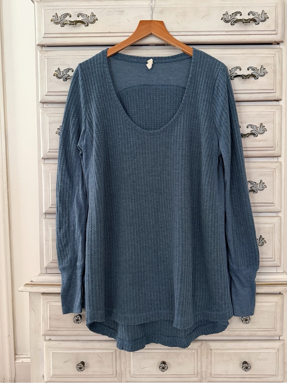 Vici Blue Waffle Thermal Long Sleeve Top